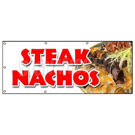 Signmission STEAK NACHOS BANNER SIGN snack melted mexican chili tacos tex mex food B-96 Steak Nachos